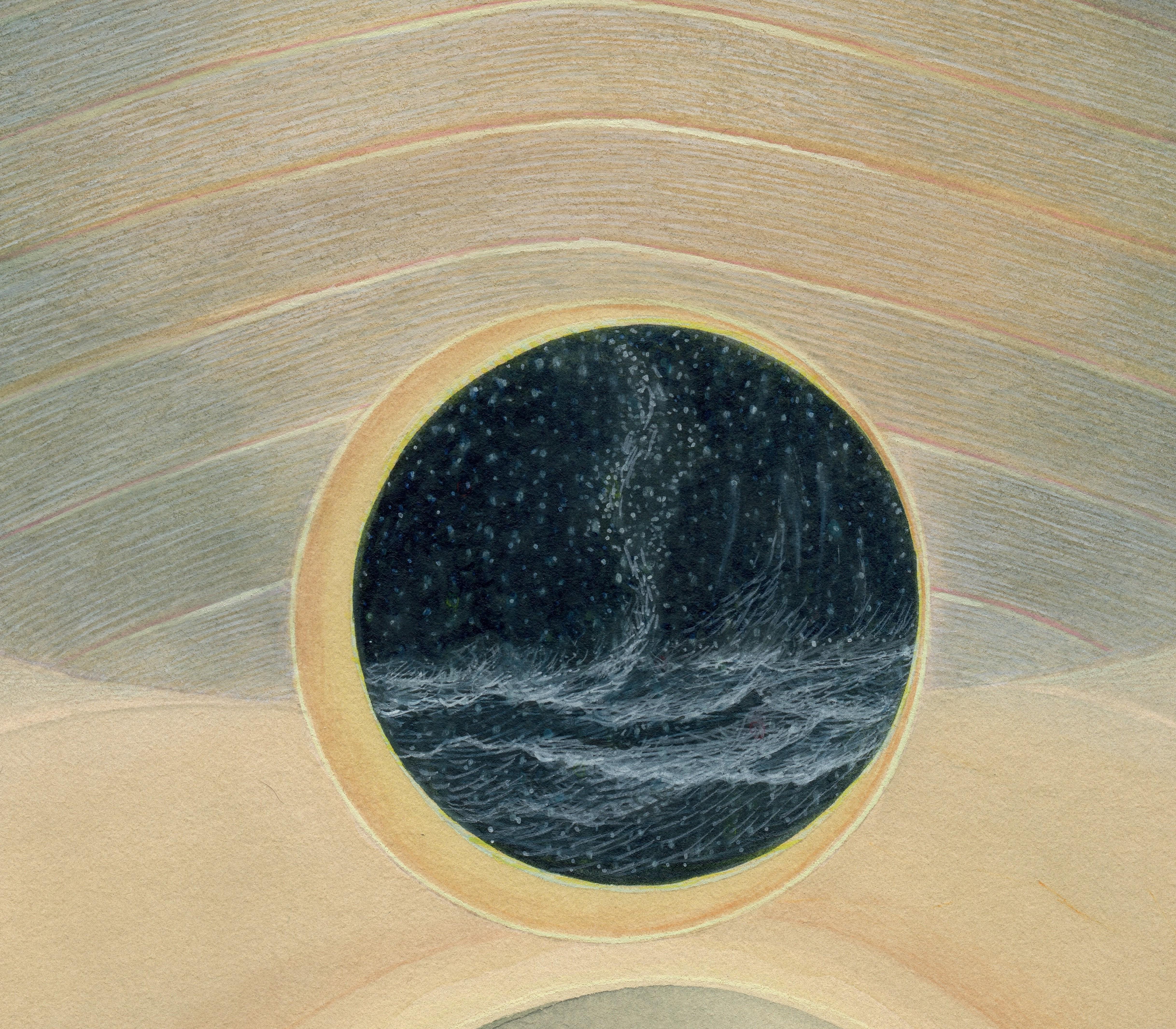 Surreales botanisches Gemälde, Aquarell und Gouache auf Papier, sehr detailliert, gerahmt (Grau), Still-Life, von Christina Haglid