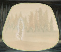 The Junipers - Highly Detailed Surreal Landscape, Watercolor & Gouache on Paper