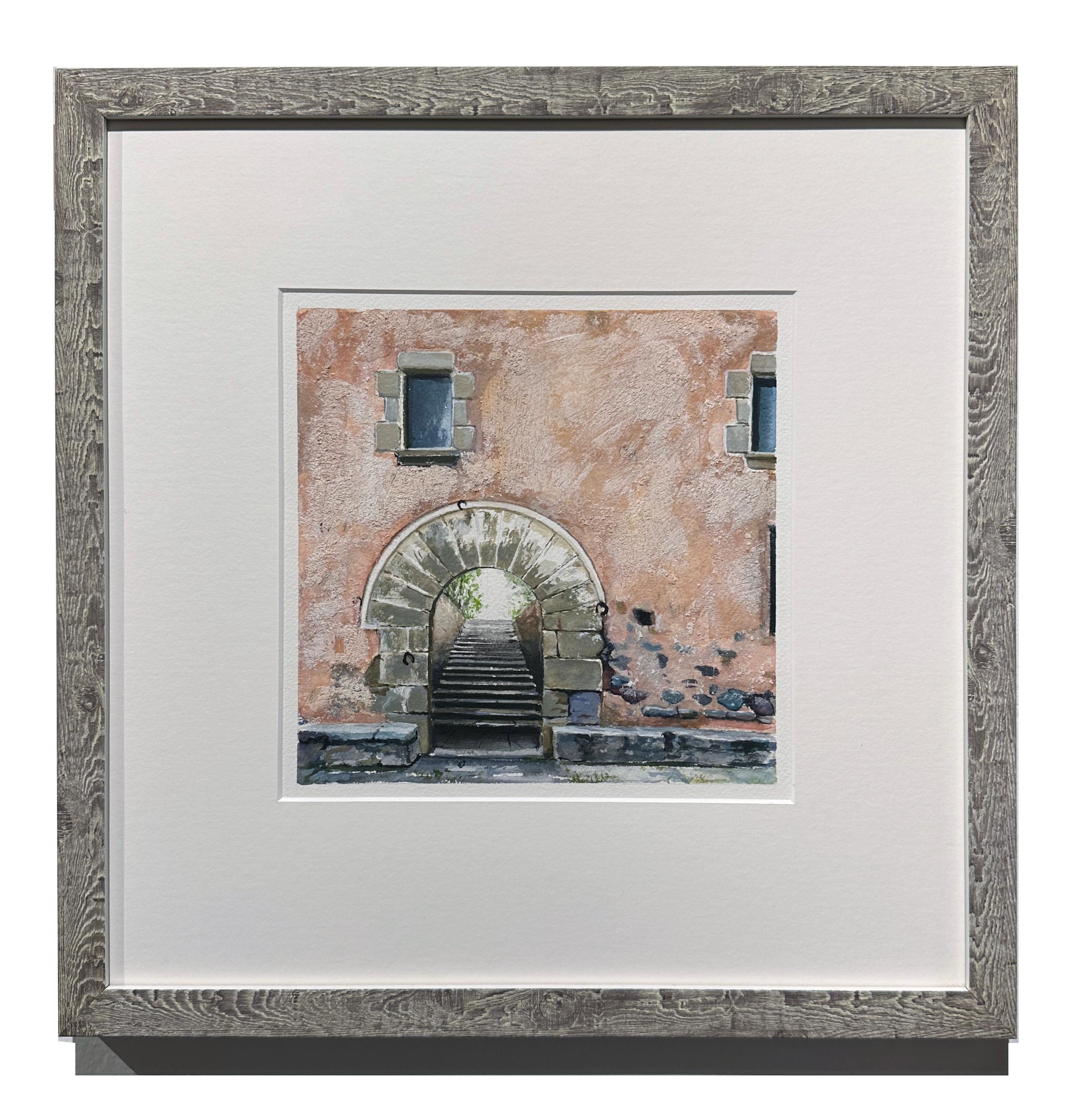 Ascencio - Ancient Architectural Arched Doorways Leading to Verdant Landscape - Art by Carol Pylant