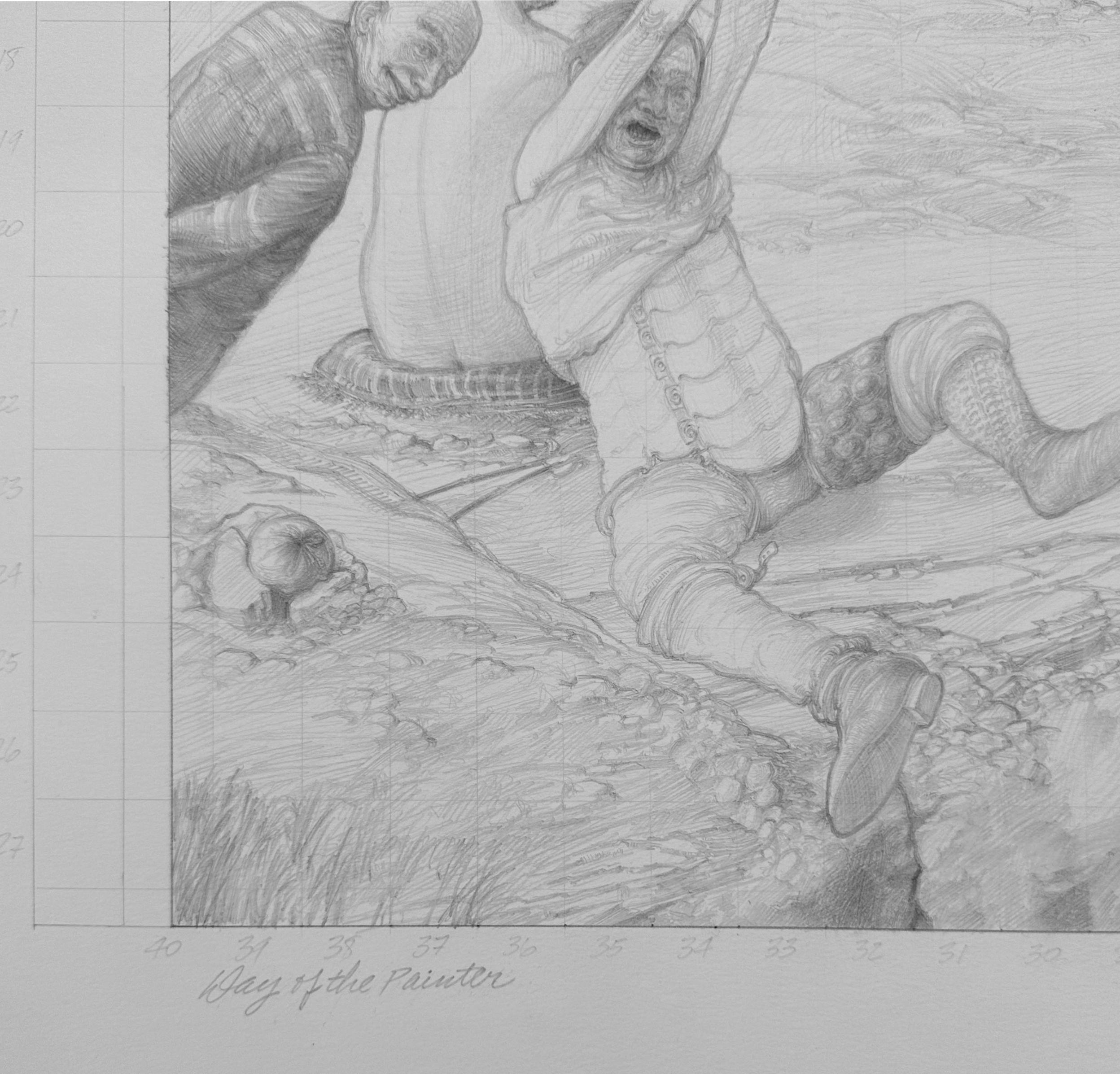 Día del Pintor - Dibujo Alegórico  con el Artista y Múltiples Figuras en venta 7