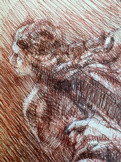 The Rape of Persephone by Bernini, Galleria Borghese -Original Sepia Ink Drawing