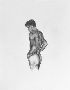 The Body is a Boon - Muscular Male Nude, Graphite Drawing on Paper