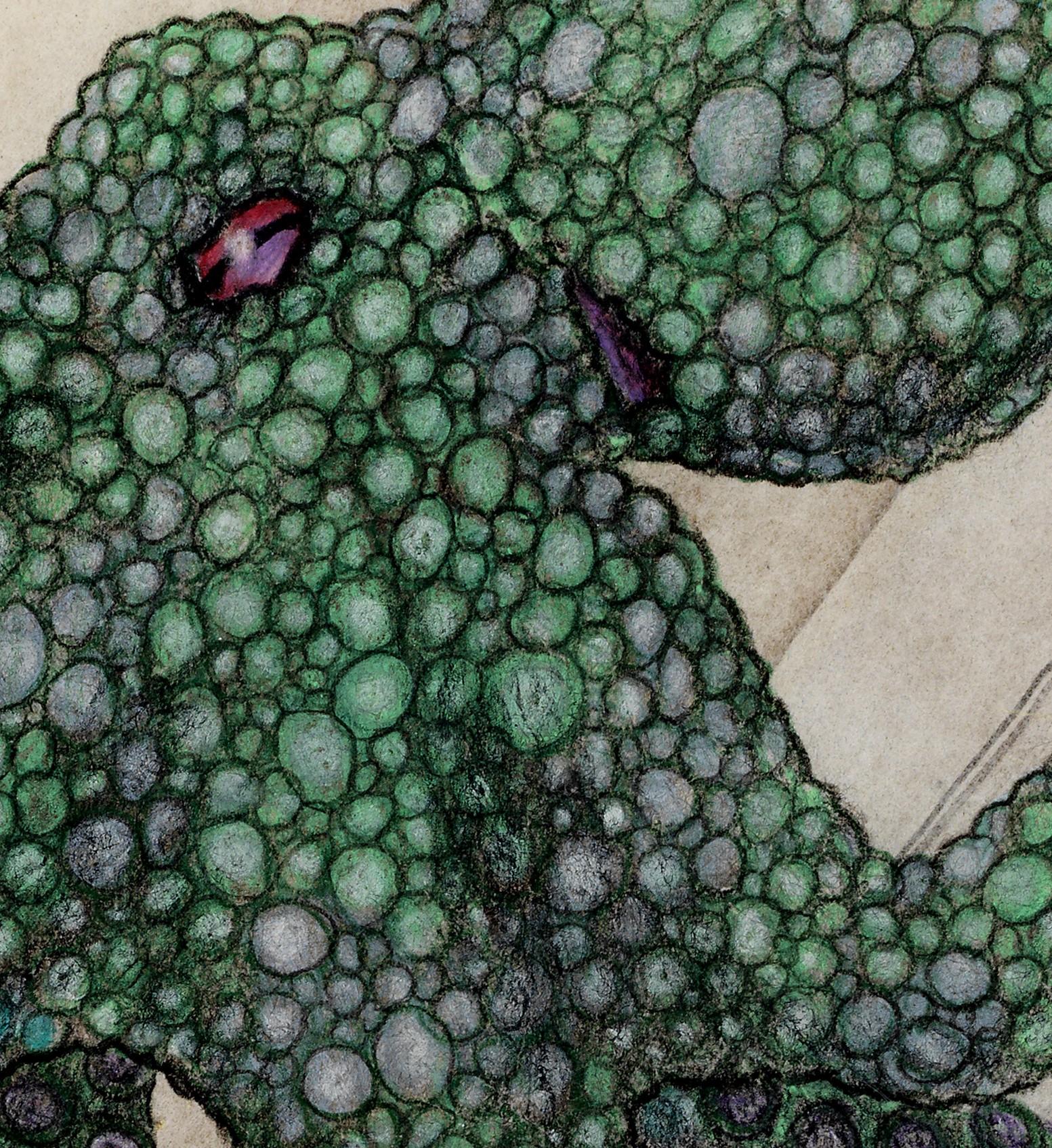 Absinthe Makes The Heart Grow Fonder - Pulpo, Pintura de Tinta Sumi Estilo Gyotaku - Art Contemporáneo de Jeff Conroy