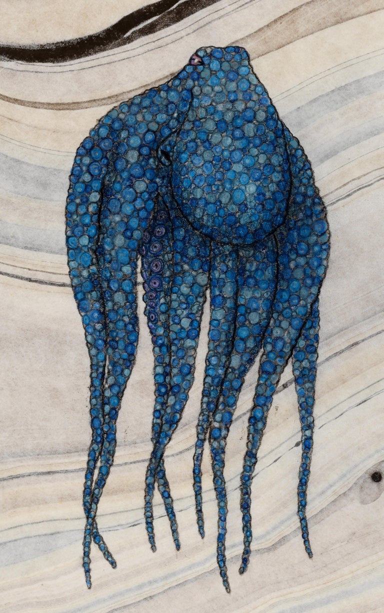 Jeff Conroy - Fontainebleau - Pintura de Tinta Sumi Estilo Gyotaku de un  Pulpo Multicolor en venta en 1stDibs España, image size:768x1225