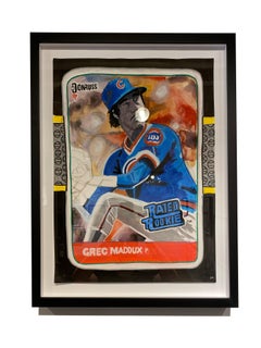 Maddux - Stylized Baseball Card of Chicago Cub Gregg Maddux, Original, Framed