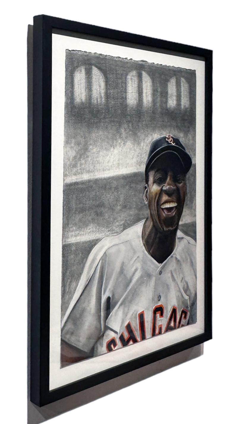 Minnie Minoso - Baseball Great, Original Framed Watercolor on Archival Paper For Sale 1
