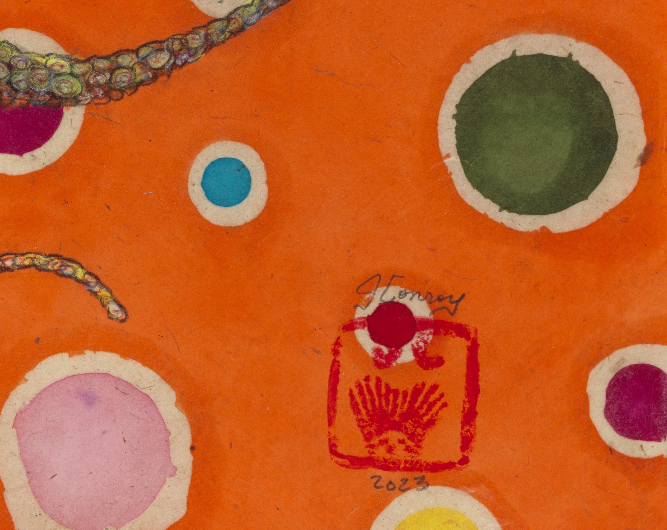 M. Bubbles, Goldfinger, peinture à l'encre Sumi de style Gyotaku représentant un octope  en vente 1