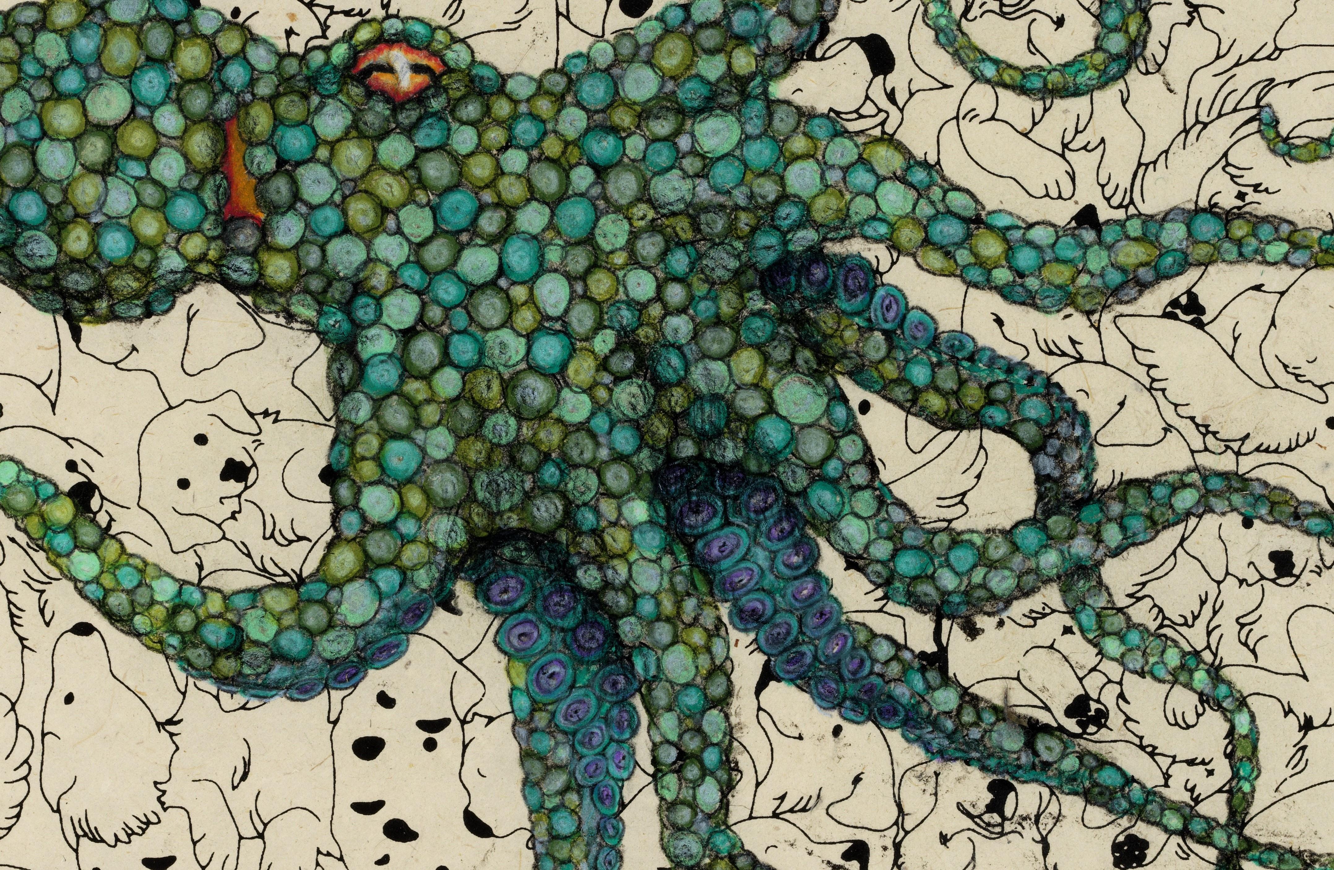 gyotaku octopus prints