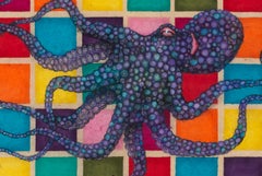 Studio 54 - Uva - Pintura de tinta sumi estilo gyotaku de un pulpo