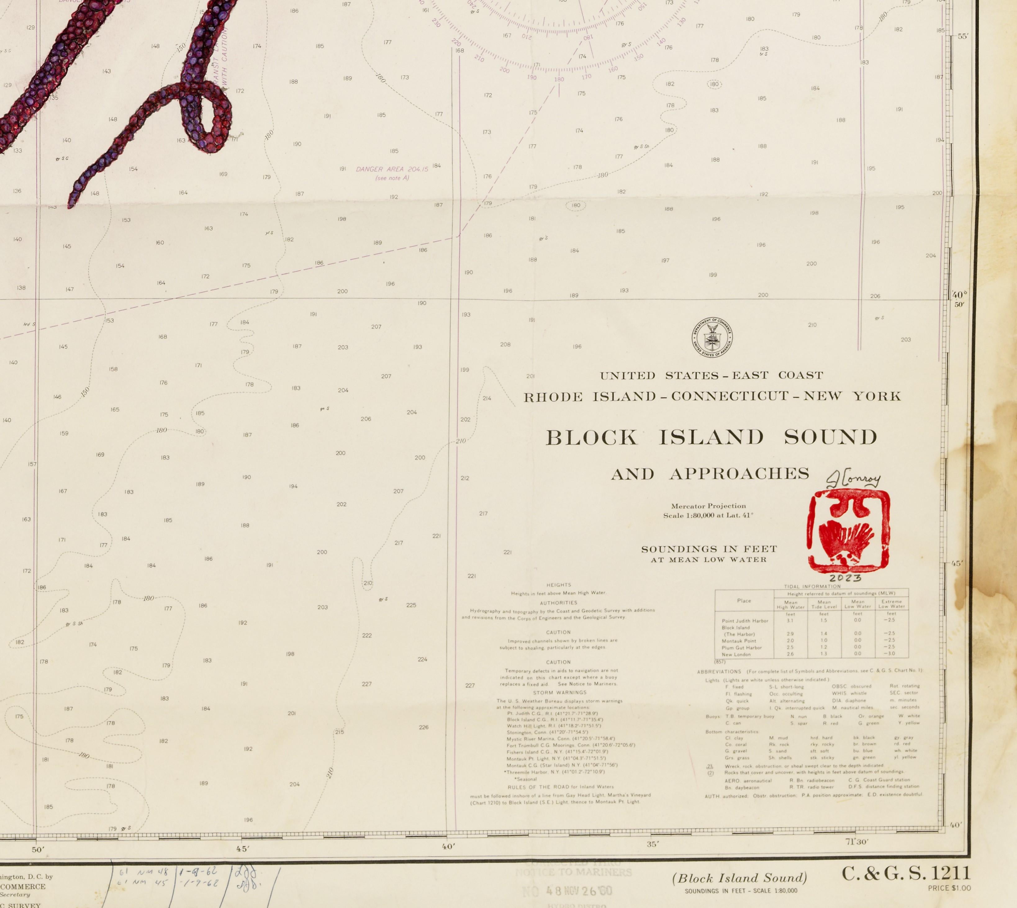 Blockblock-Insel Merlot – Sumi-Tintegemälde eines Octopus im Gyotaku-Stil  im Angebot 1