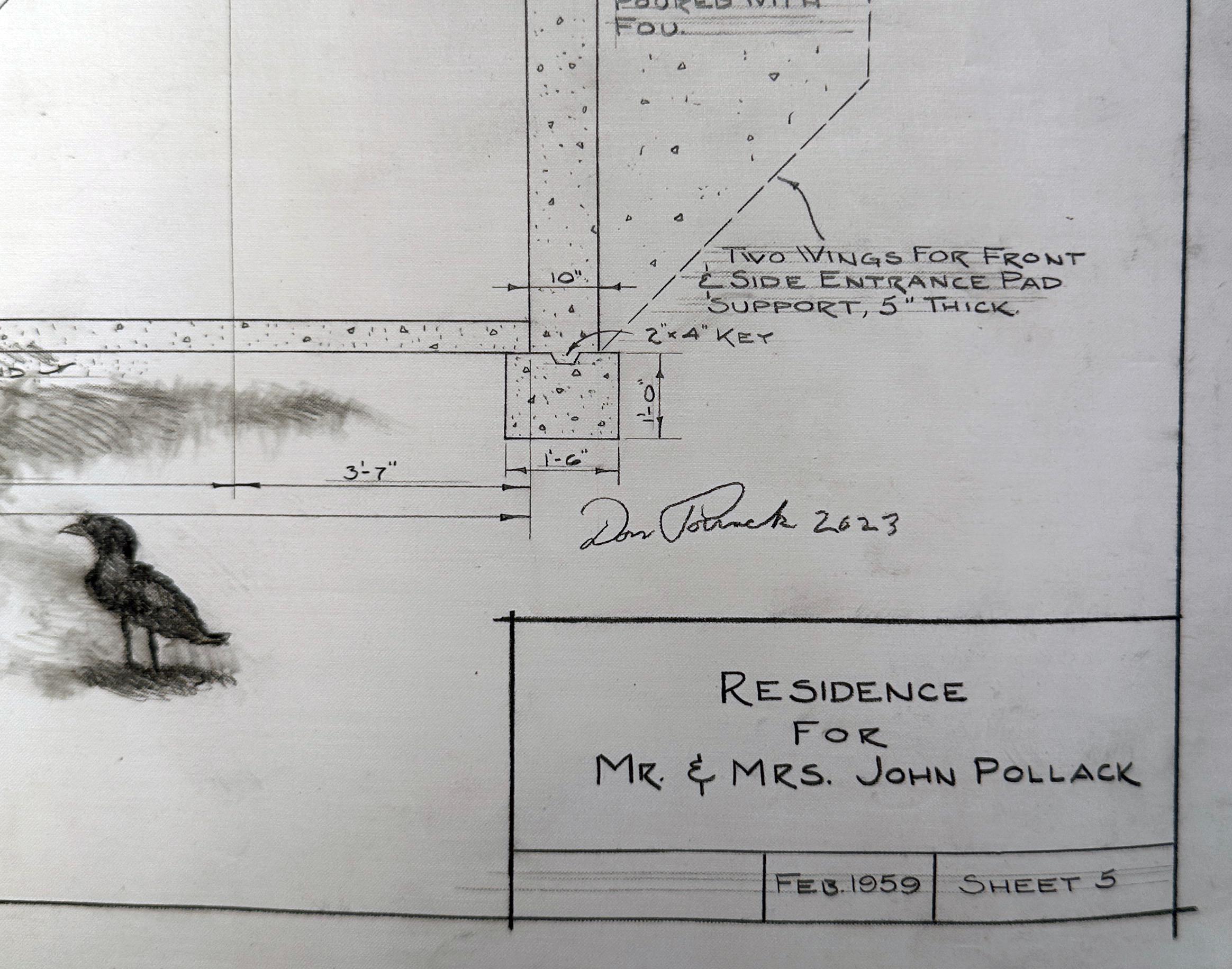 Base graduata e livellata - Buffalo in grafite su disegni architettonici antichi in vendita 1