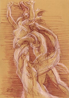 Apollo and Daphne From Bernini Sculpture, Galleria Borghese, Rome - Original Ink