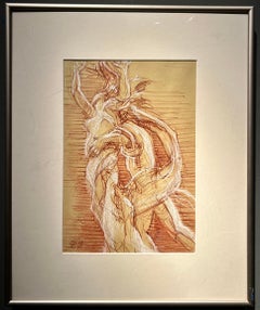 Apollo and Daphne From Bernini Sculpture, Galleria Borghese, Rome - Original Ink