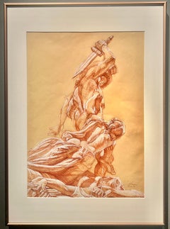 The Rape of Polyxena, by Pio Fedi, Loggia dei Lanzi, Florence - Original Ink