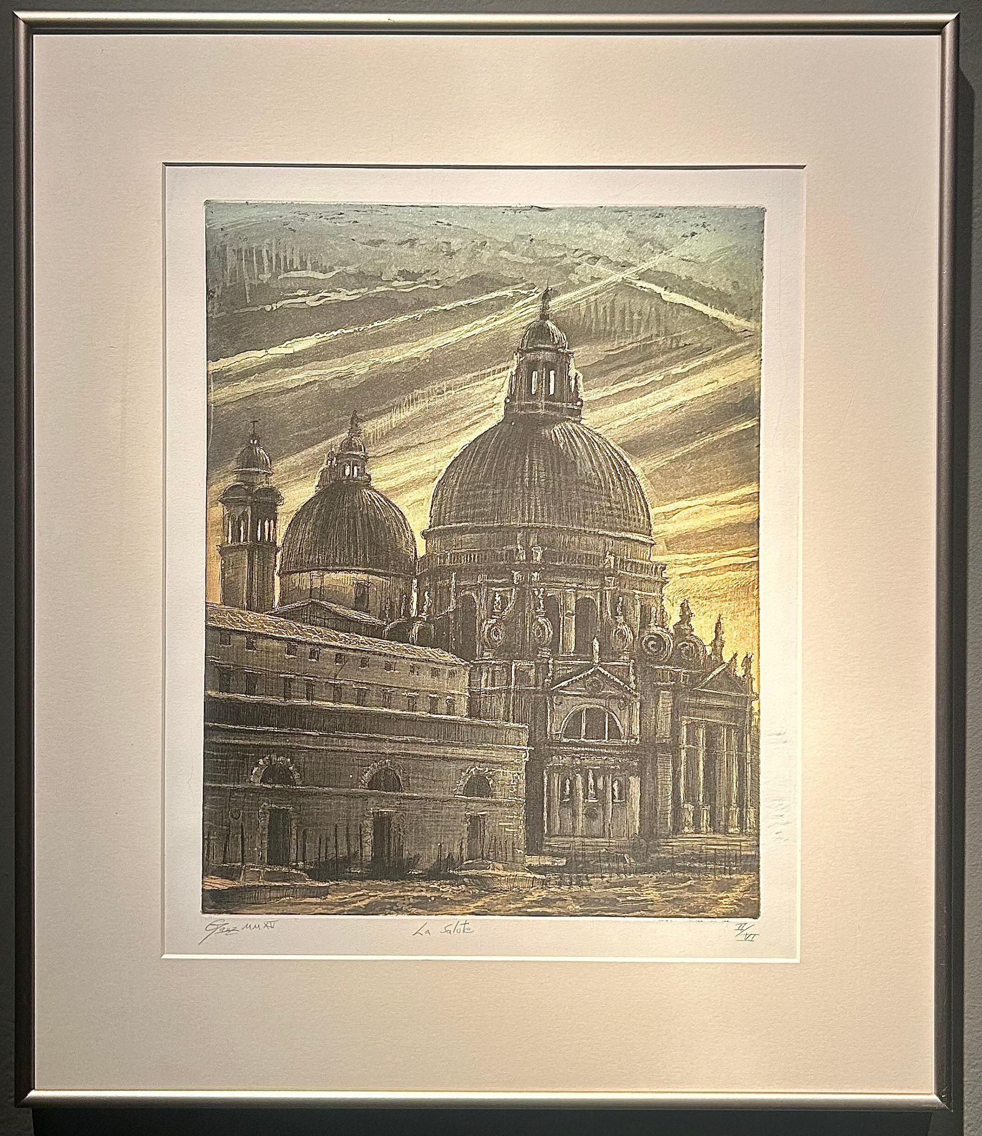 La Salute, Venecia - Grabado original - Christopher Ganz en venta 1