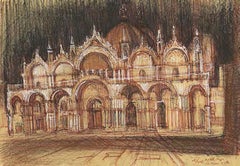 Bascilica of San Marco - Original Drawing - Christopher Ganz