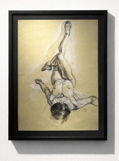 Inverted Kayla - Original Drawing - Charcoal and Chalk on Tinted Paper