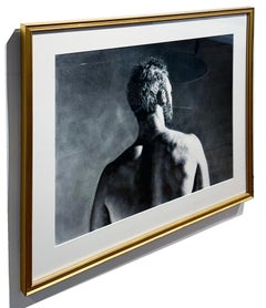 Gone - Original Charcoal Drawing of a Male Torso, Matted and Framed
