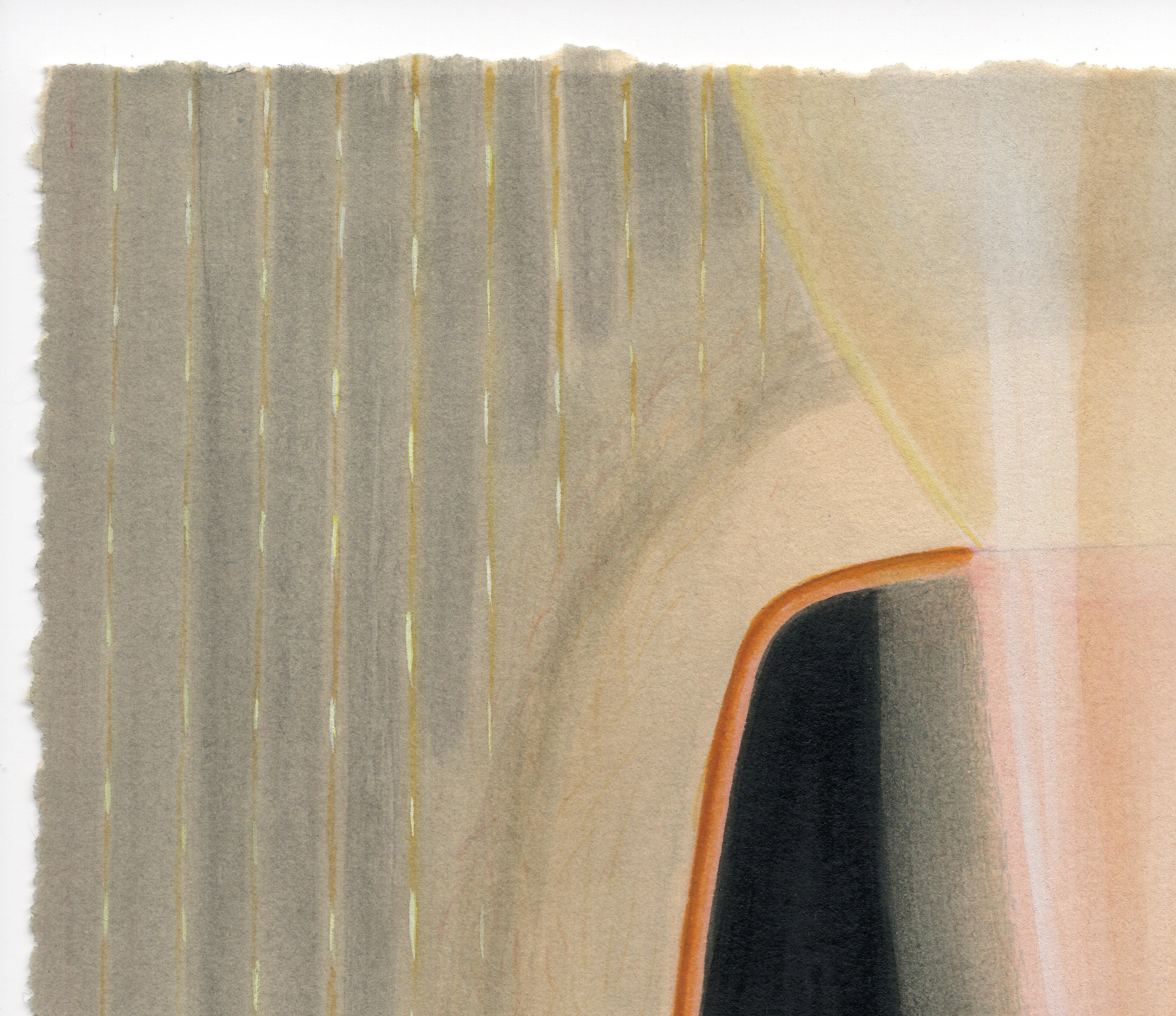 Gentle Winter - Geometric Organic Nature Scene, Watercolor & Gouache, Framed - Art by Christina Haglid