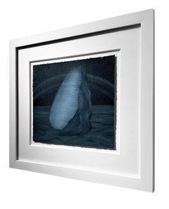 Grey Rainbow, Surreal Landscape, Watercolor & Gouache on Paper, Framed