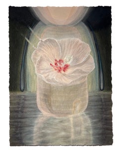 Nido de Medianoche, Paisaje Surrealista, Acuarela y Gouache sobre Papel, Enmarcado