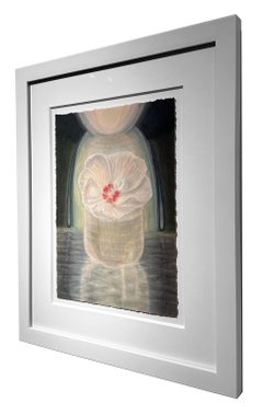 Midnight Nest, Surreal Landscape, Watercolor & Gouache on Paper, Framed