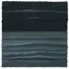 Stars with Ocean No. 2 - Night Time Water Landscape with Stars, Original Artwork