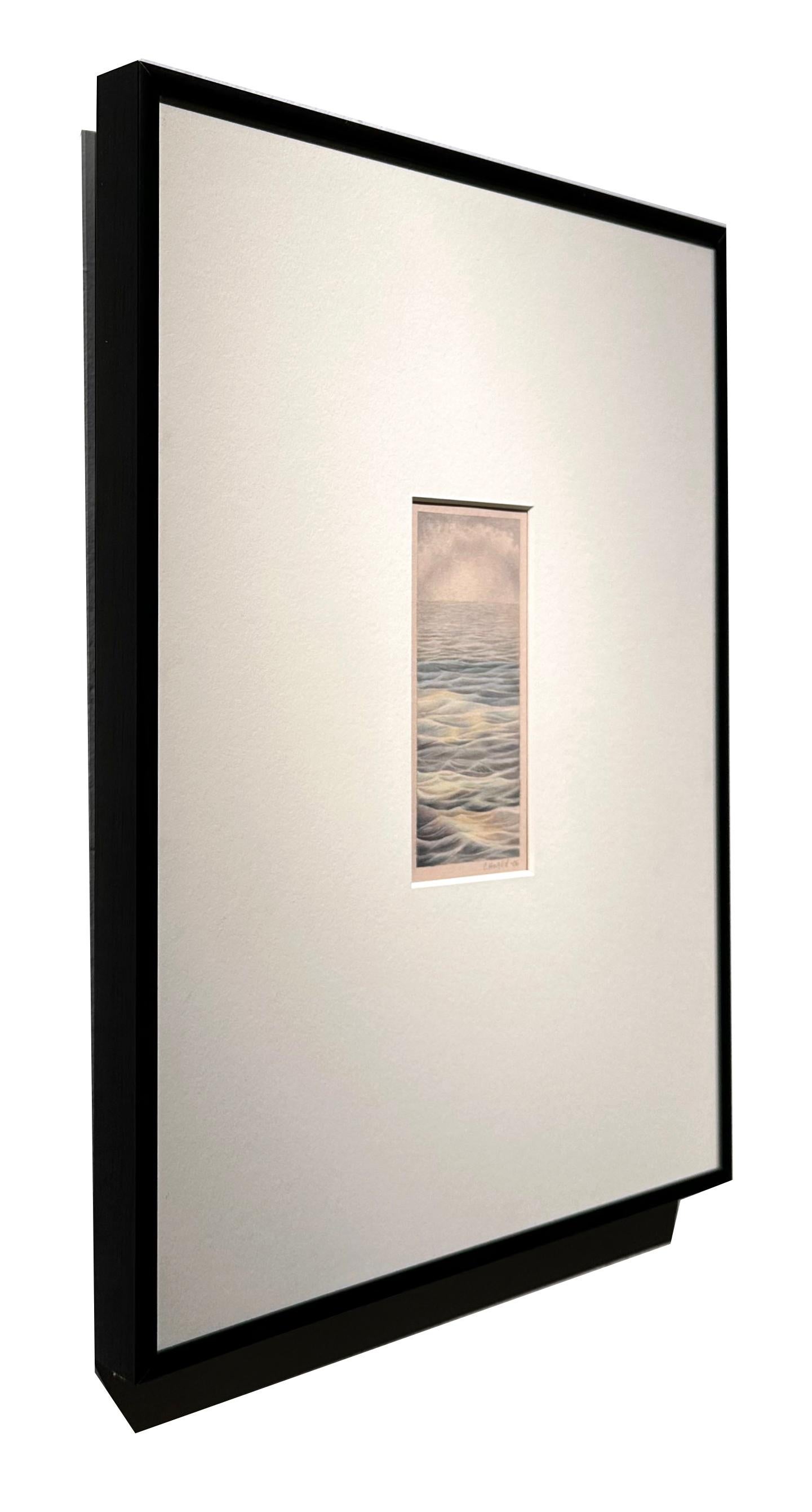 Current - Kleines Aquarell einer Meereslandschaft auf Archivalität  Papier und gerahmt (Zeitgenössisch), Art, von Christina Haglid