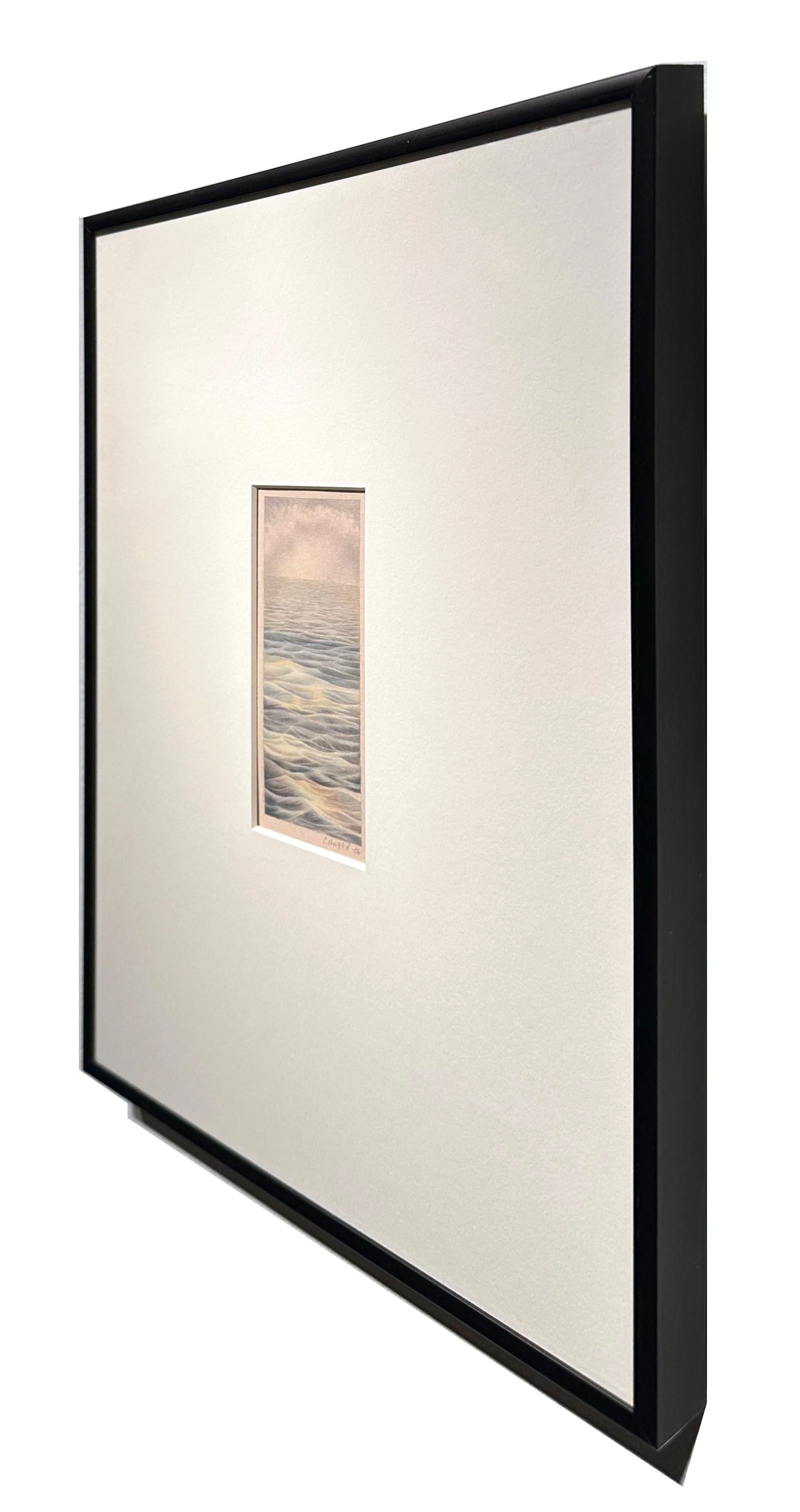 Current - Kleines Aquarell einer Meereslandschaft auf Archivalität  Papier und gerahmt – Art von Christina Haglid