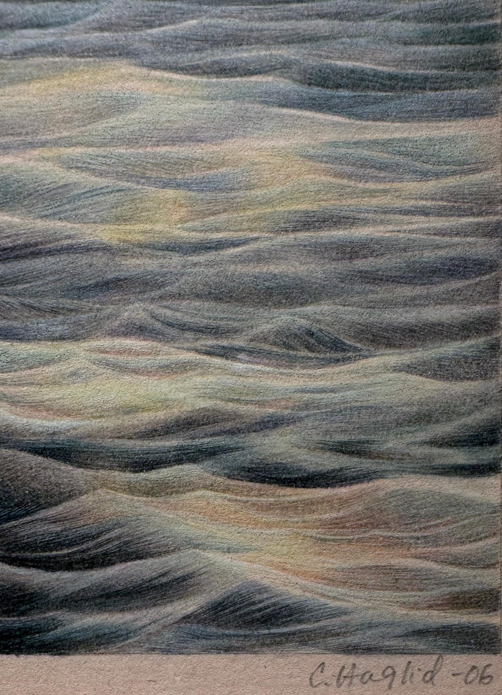 Current - Kleines Aquarell einer Meereslandschaft auf Archivalität  Papier und gerahmt im Angebot 2