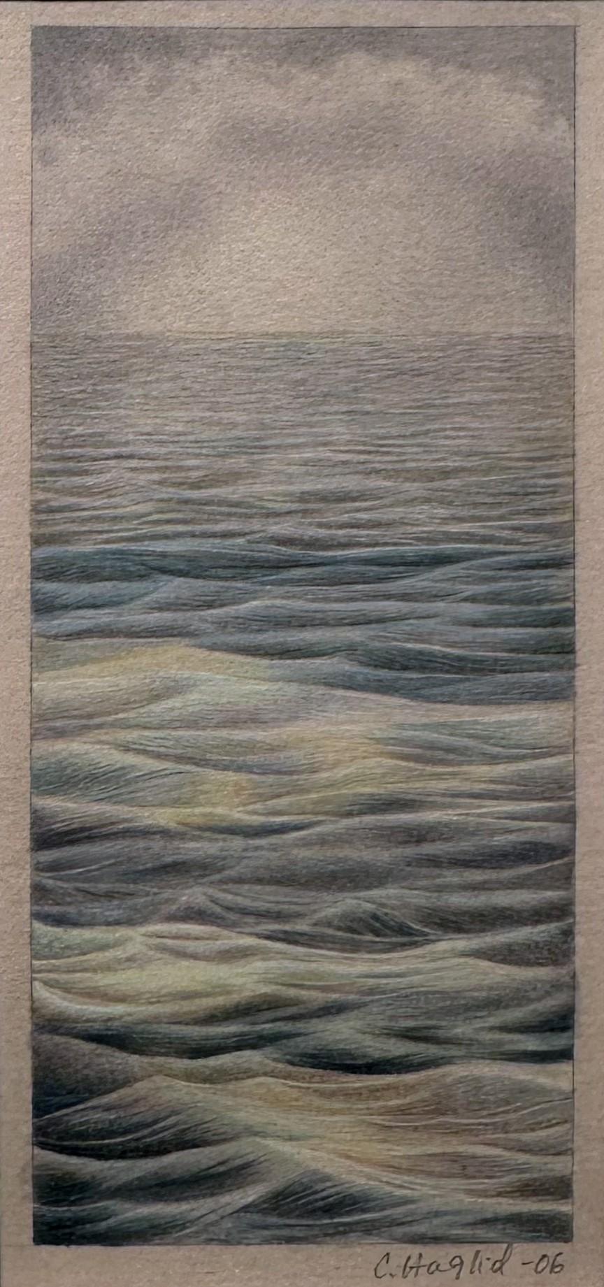 Current - Petite aquarelle d'un paysage marin sur papier archive  Papier et encadré