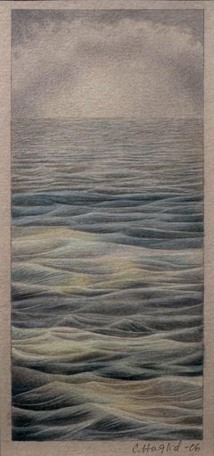 Current - Small Watercolor of a Seascape on Archival  Paper and Framed