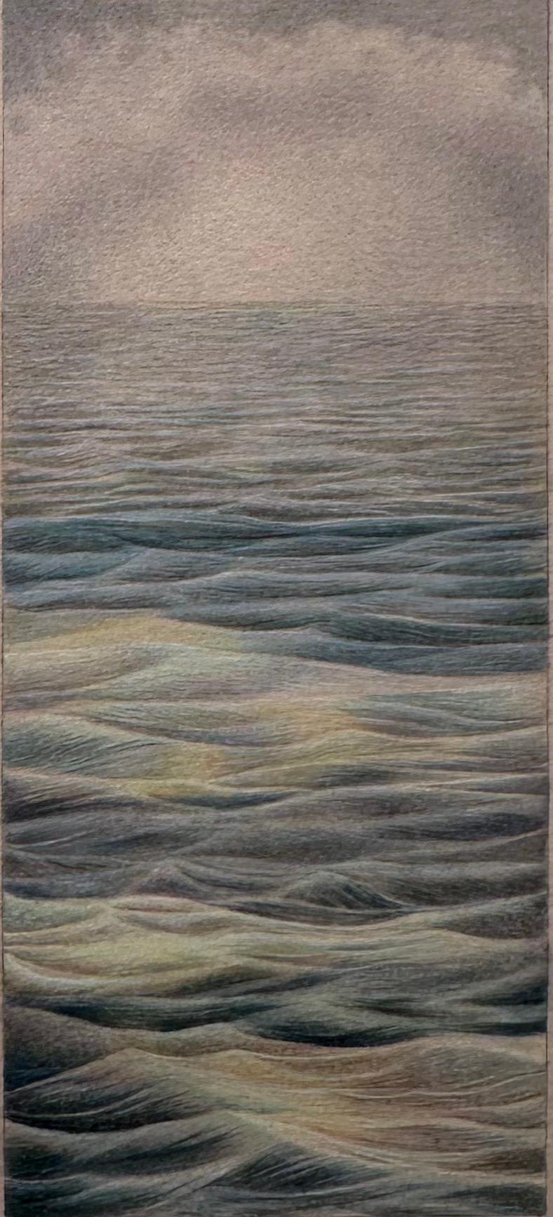 Current - Kleines Aquarell einer Meereslandschaft auf Archivalität  Papier und gerahmt im Angebot 4