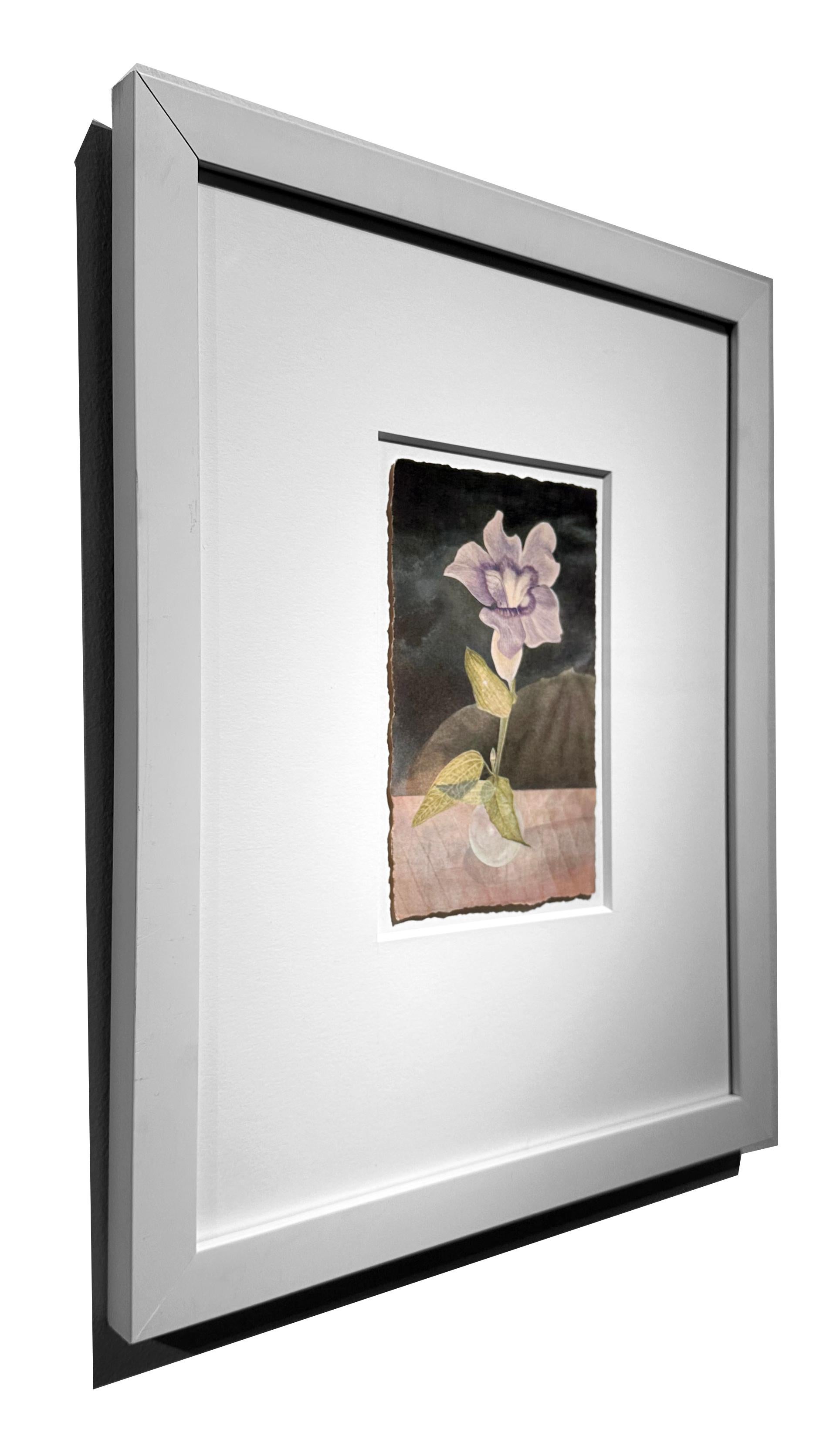 Thunbergia - aquarelle fleur et paysage sur papier - Christina Haglid en vente 2