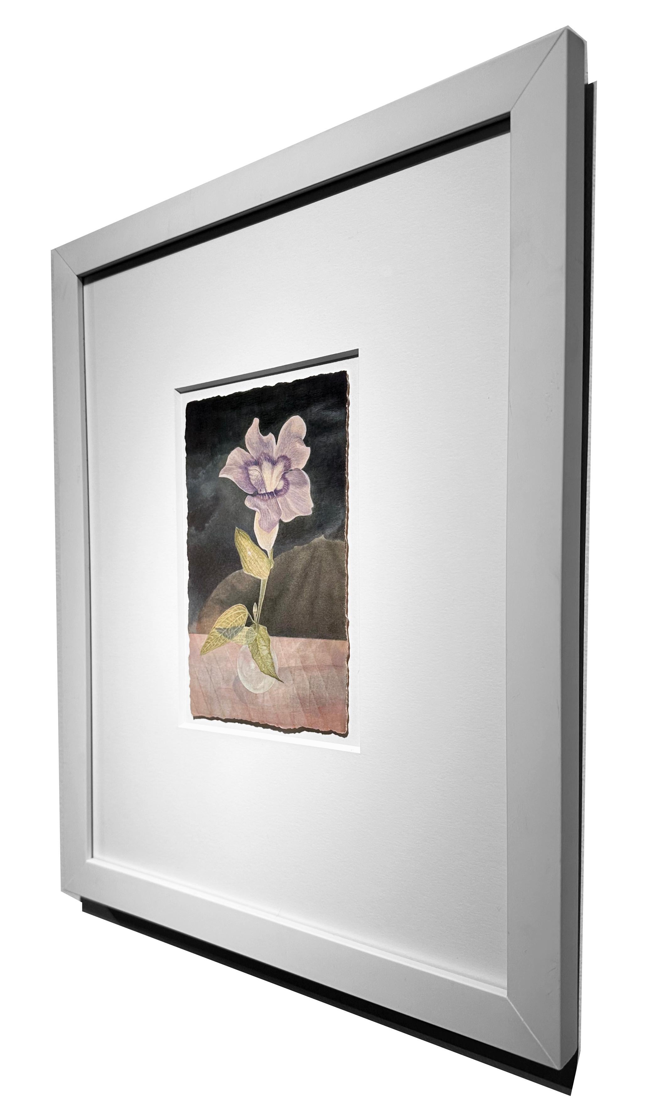 Thunbergia - aquarelle fleur et paysage sur papier - Christina Haglid en vente 3