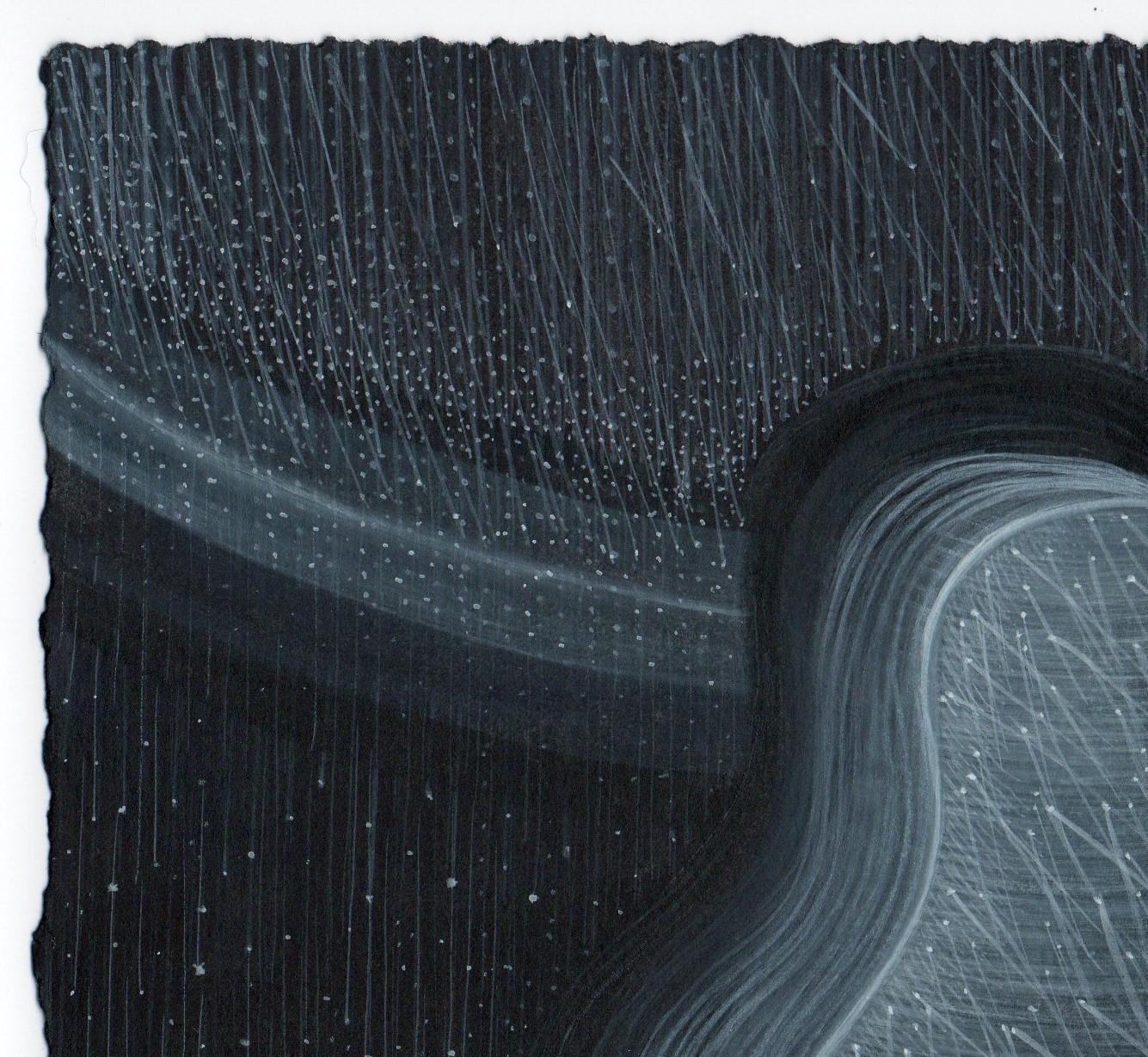 Arco Iris Doblado - Escena de Fenómeno Meteorológico, Acuarela y Gouache sobre Papel, Enmarcado - Art de Christina Haglid