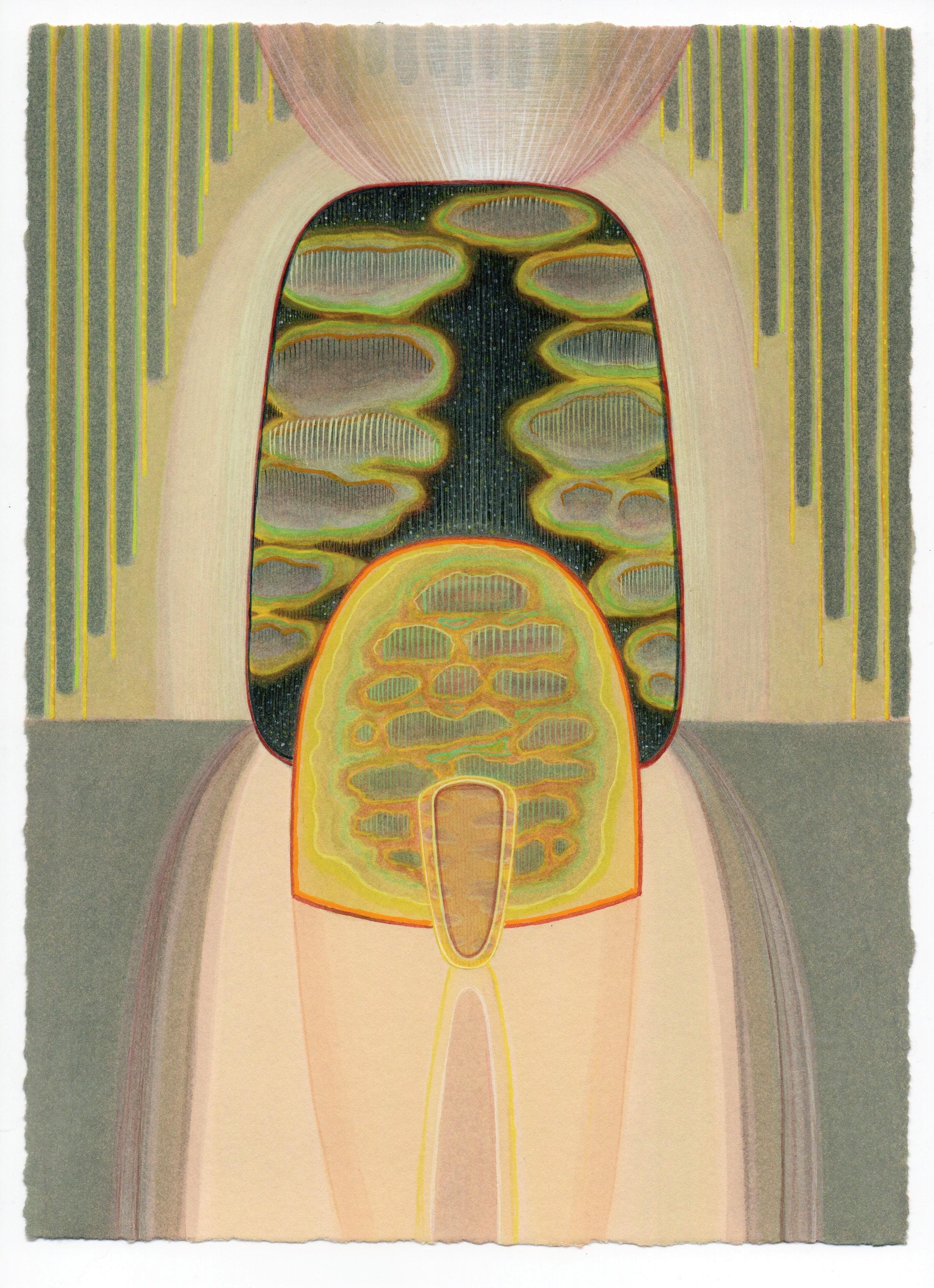 Cloud Record - Puffy Clouds and Light , Watercolor and Gouache on Paper, Framed