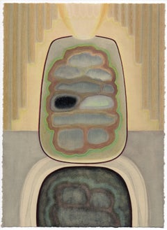 Cloud Stone - Geometric Shapes with Cloud Clusters, Watercolor and Gouache
