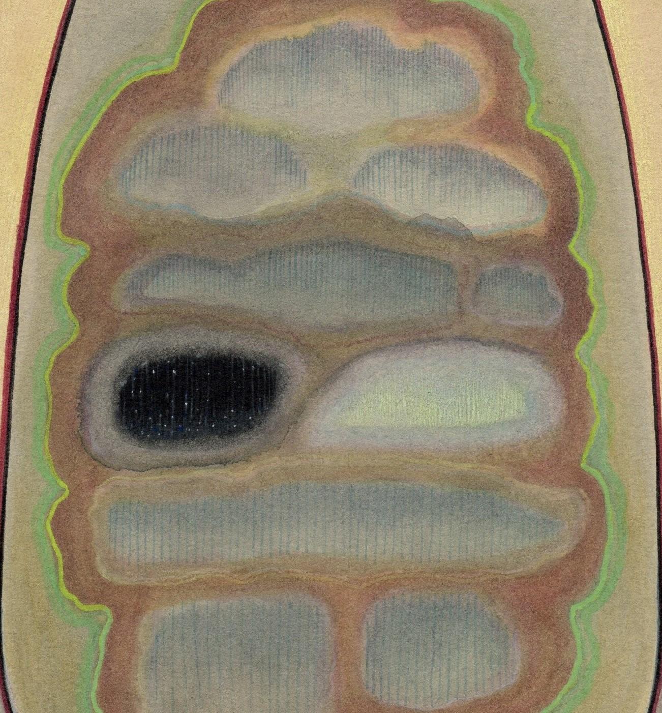 Cloud Stone - Forme geometriche con ammassi di nuvole, acquerello e guazzo - Art Contemporaneo di Christina Haglid