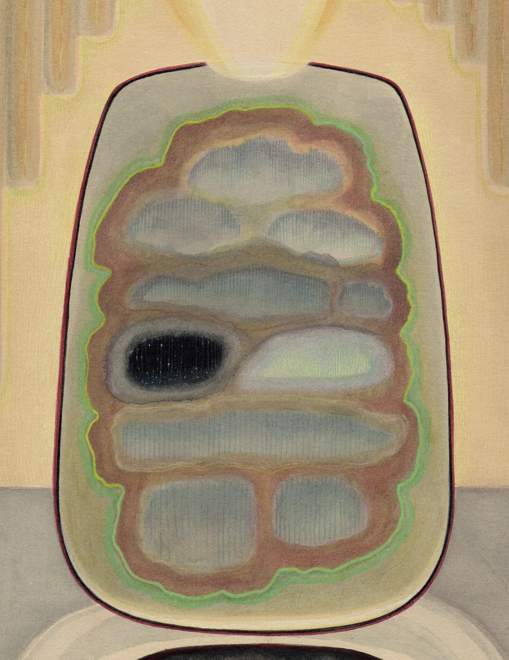 Cloud Stone - Forme geometriche con ammassi di nuvole, acquerello e guazzo - Art di Christina Haglid