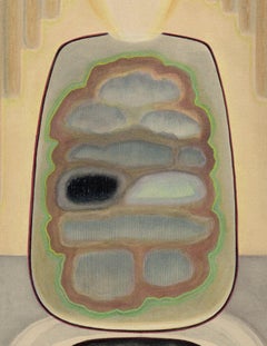 Cloud Stone - Geometric Shapes with Cloud Clusters, Watercolor and Gouache