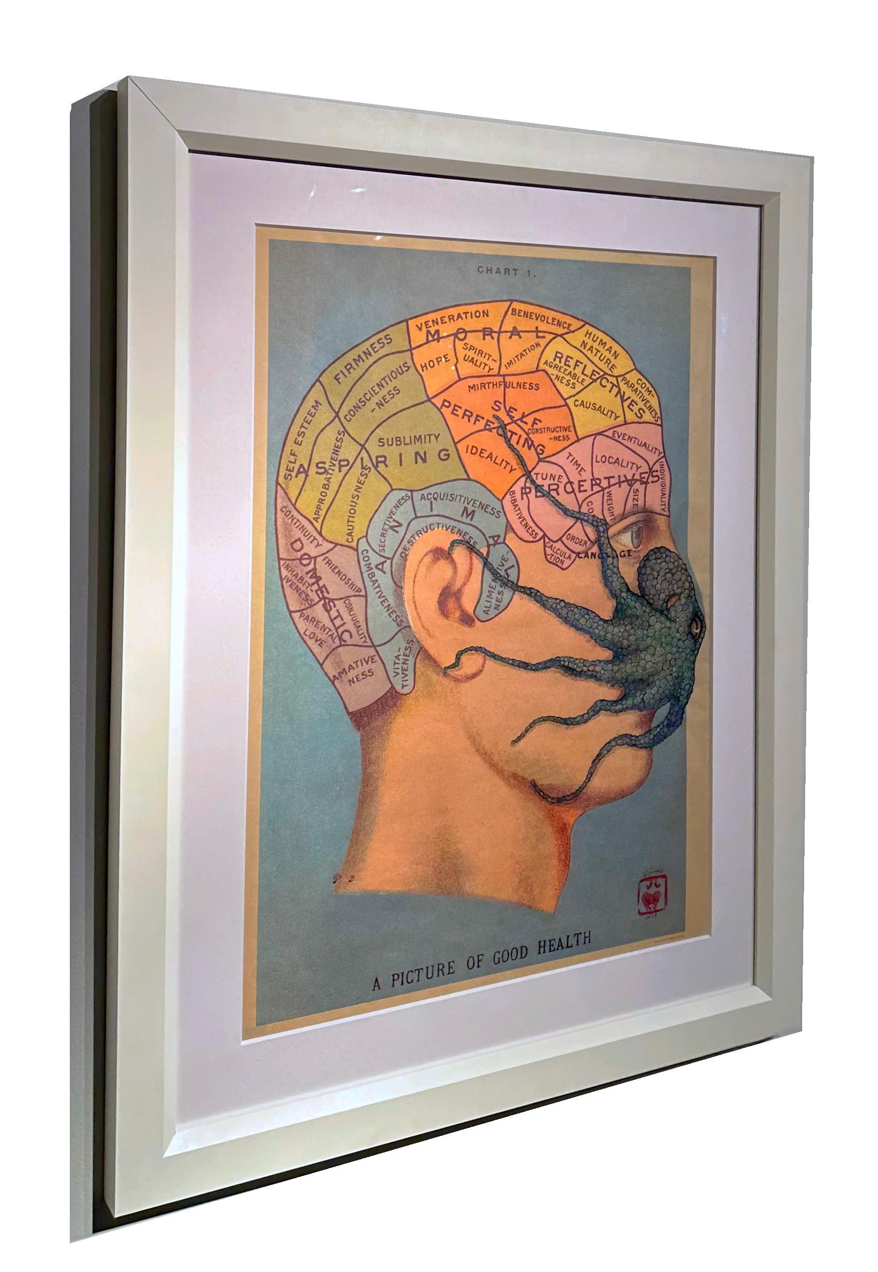 Scritte su tutto il viso: Palooka - Pittura di polpo con inchiostro Sumi in stile Gyotaku in vendita 2