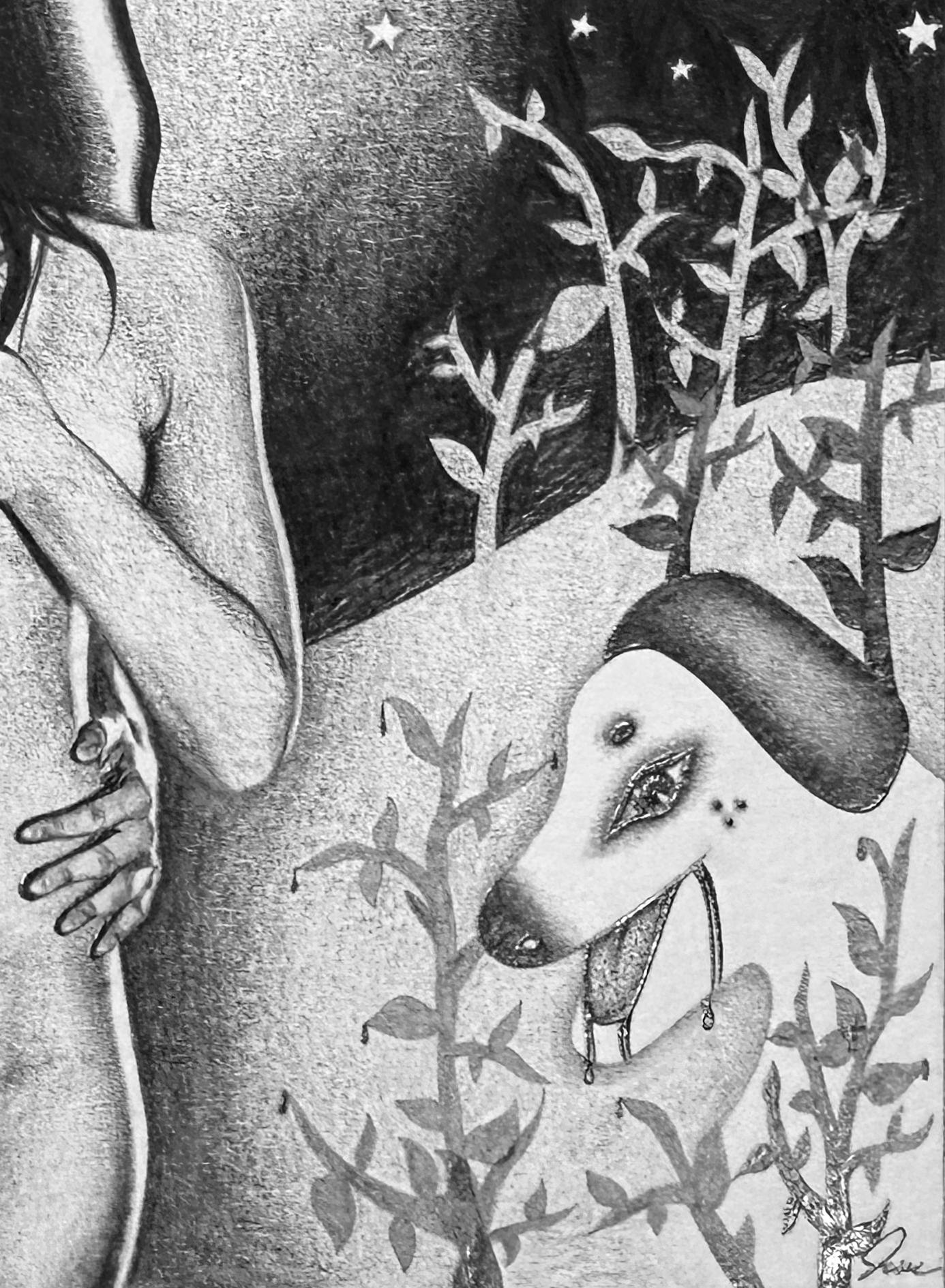 E un meraviglioso sacramento - Disegno in grafite, incorniciato in vendita 1