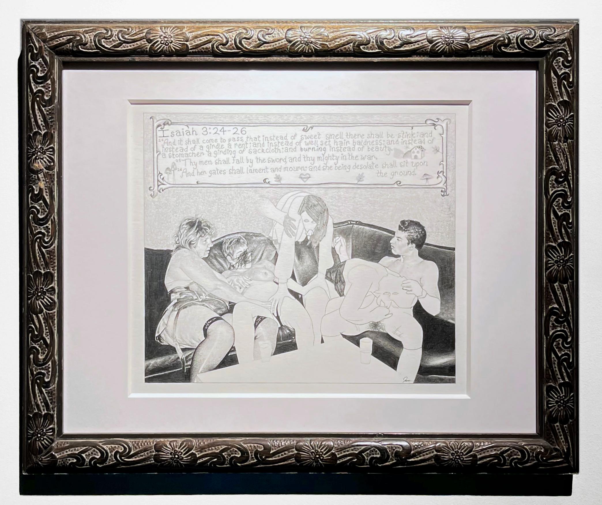 I Only Have Eyes For You, Nudes, Graphite Drawing, Framed - Contemporary Art by Jane Birch