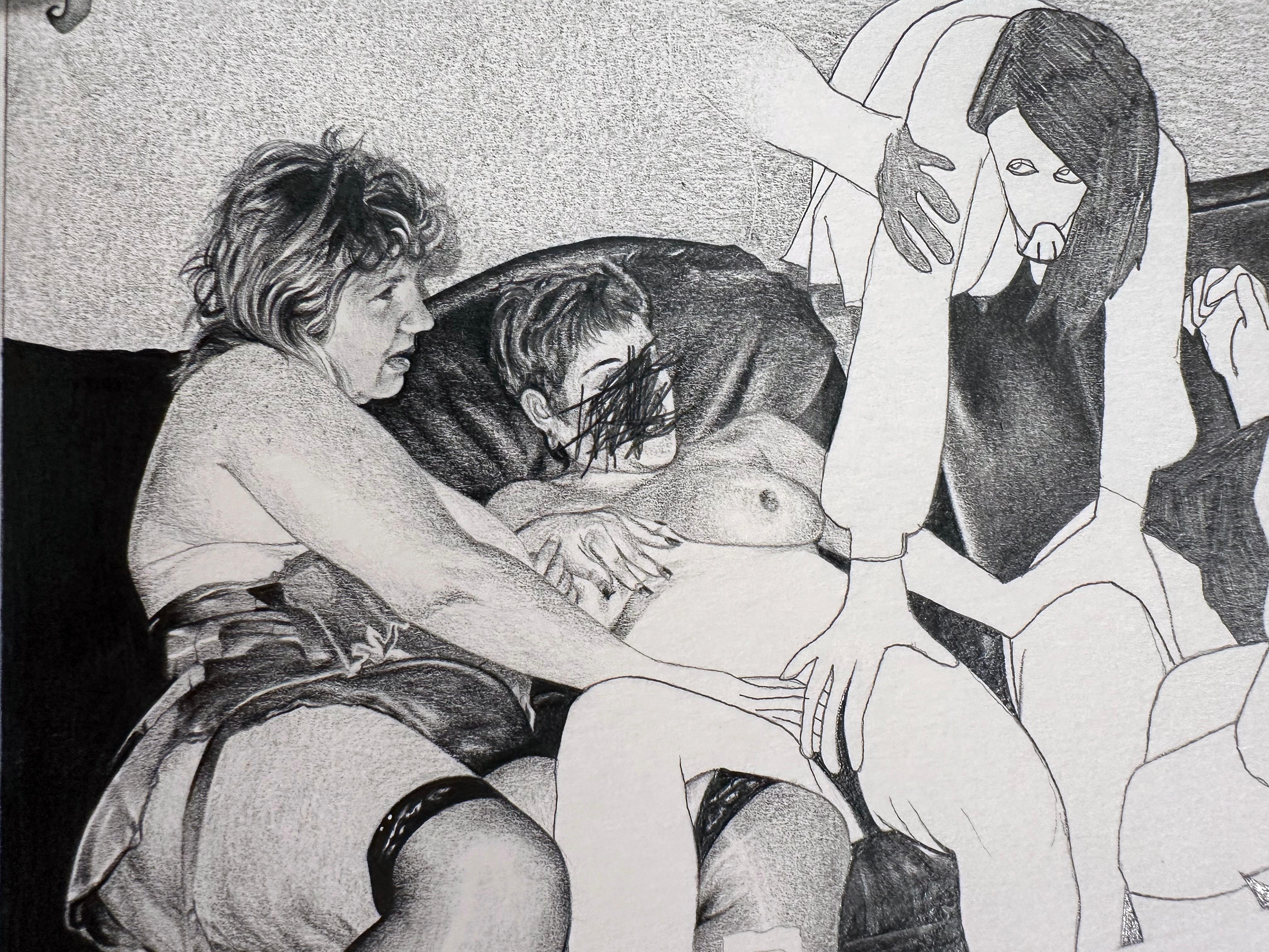 Jane Birch
I Only Have Eyes for You
graphite on paper
8h x 9w in
13h x 16w in framed
20.32h x 22.86w cm
JAB006

My drawings are lovingly objectifying. I’m an alien researcher, and my subject, humans, are funny, cute, and repulsive. Mostly I find