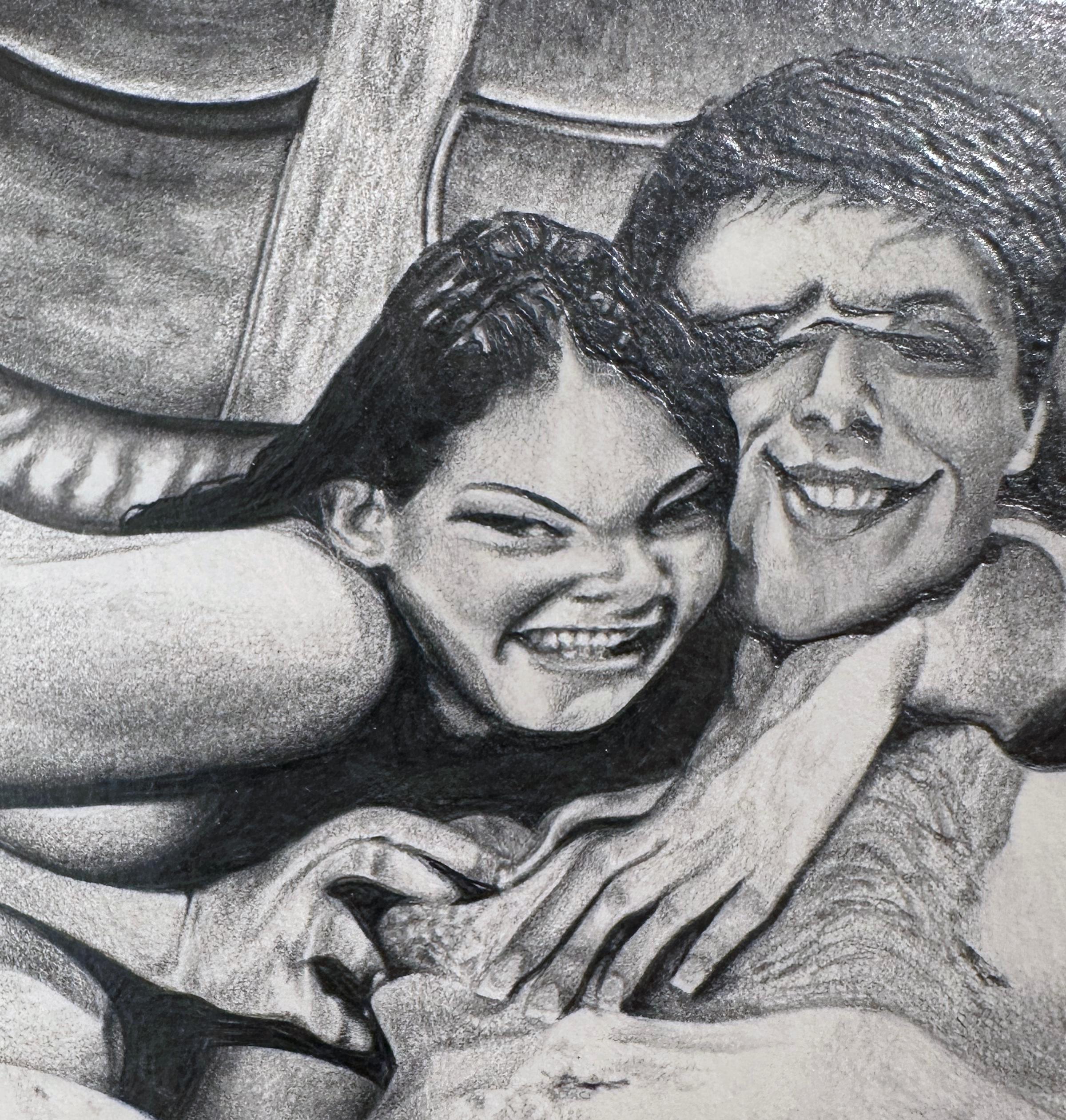 Jane Birch
Hitchhike
graphite on paper
9h x 6w in
16h x 12.75w in framed
22.86h x 15.24w cm
JAB008


My drawings are lovingly objectifying. I’m an alien researcher, and my subject, humans, are funny, cute, and repulsive. Mostly I find myself looking