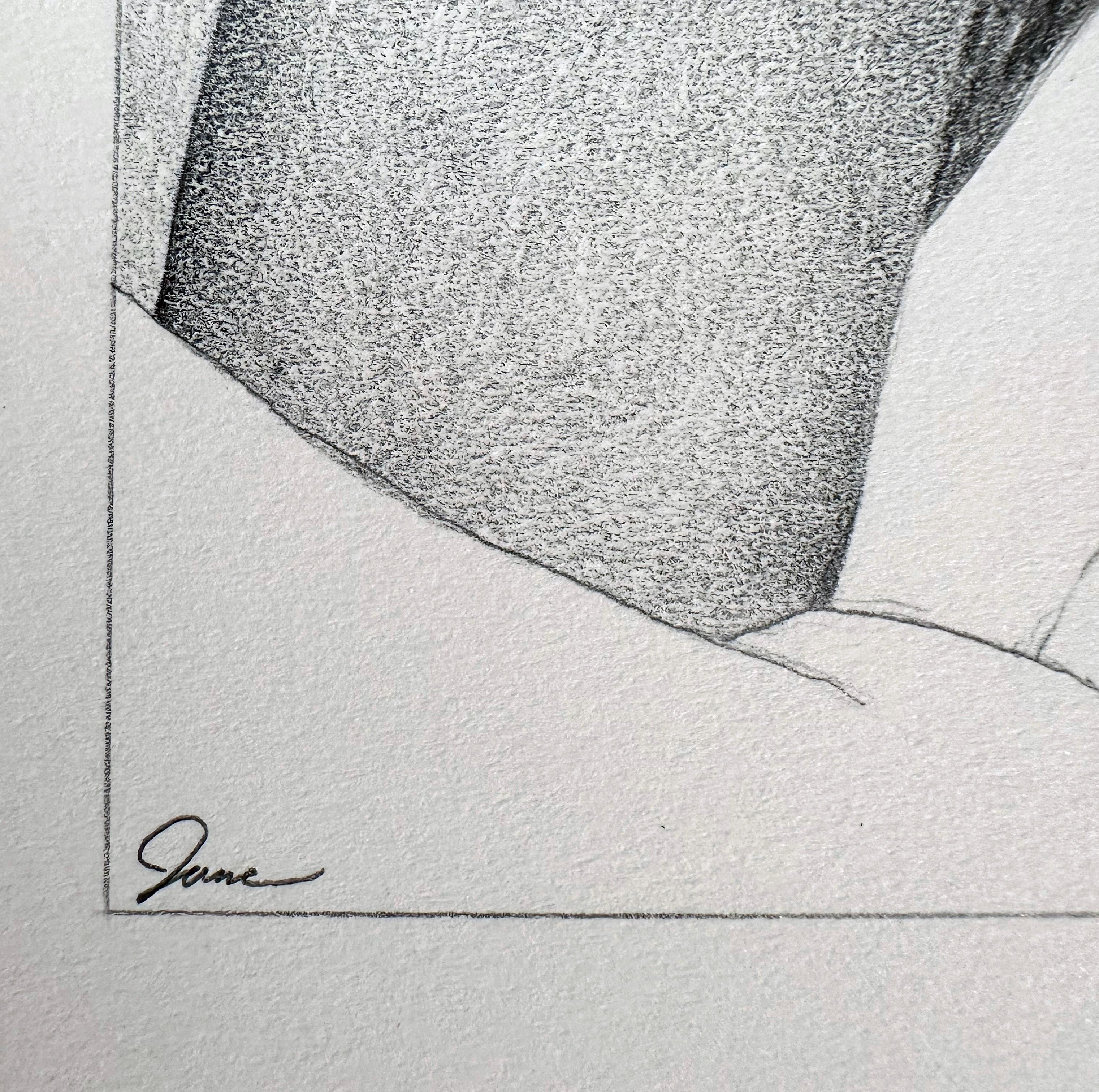 Eros - Greek Goddess of Love, Sex and Desire, Graphite Drawing, Framed For Sale 1