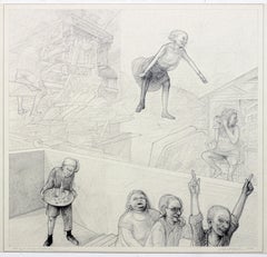 Disegno preparatorio per Right Turn, disegno originale a grafite - David Becker