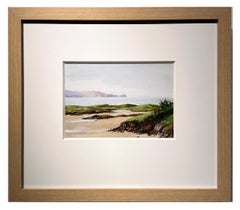 Rosbeg - Contemporary Watercolor Landscape of Ireland, Framed