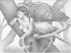The Riddle, Graphite on Canvas, Figurative Drawing, 30x40 in, 2026